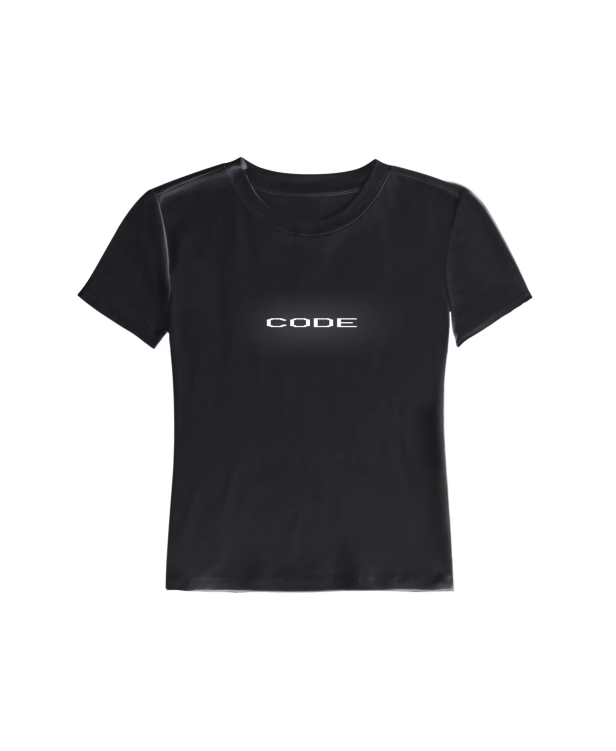 "CODE 01" WOMEN'S BABY TEE, BLACK REFLECTIVE