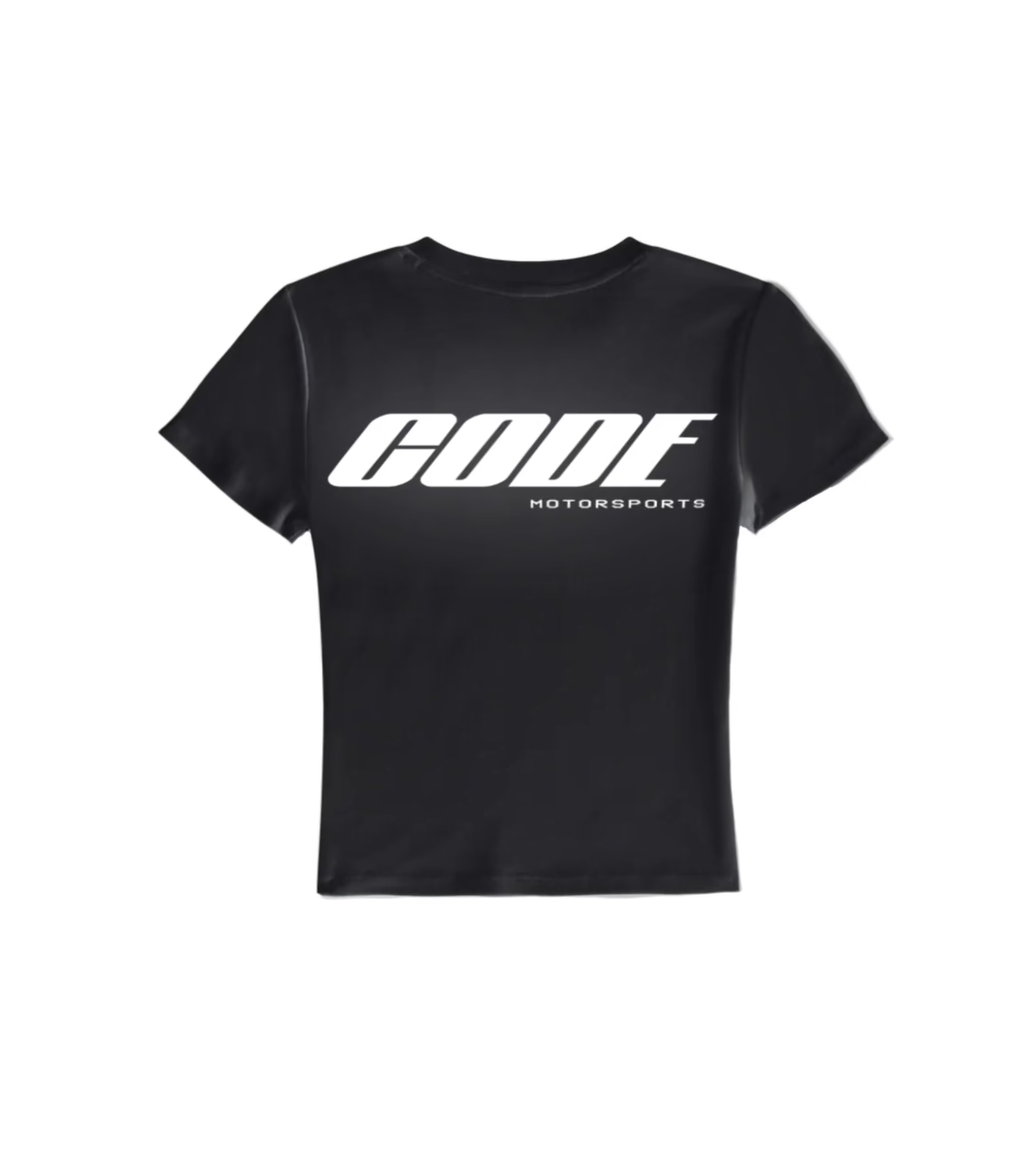 "CODE 01" WOMEN'S BABY TEE, BLACK REFLECTIVE