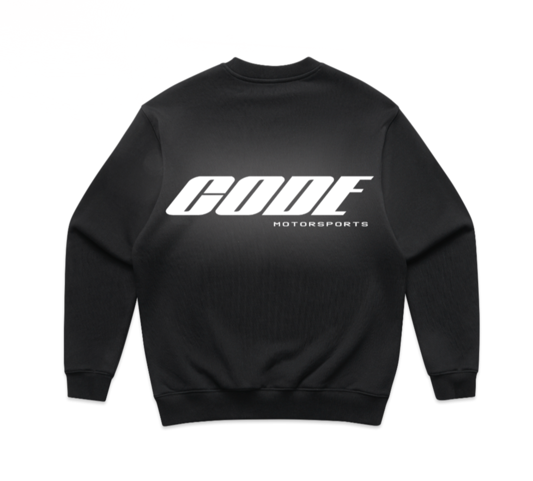 "CODE 01" CREW NECK, BLACK REFLECTIVE