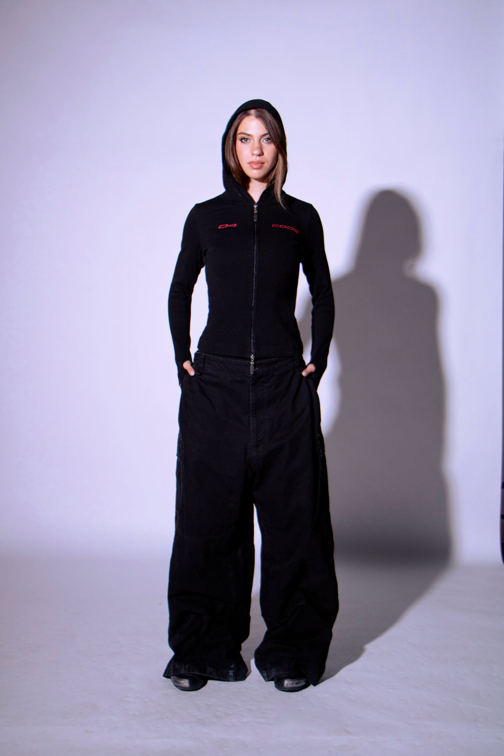 CODE 04 DOUBLE ZIP BLACK / RED