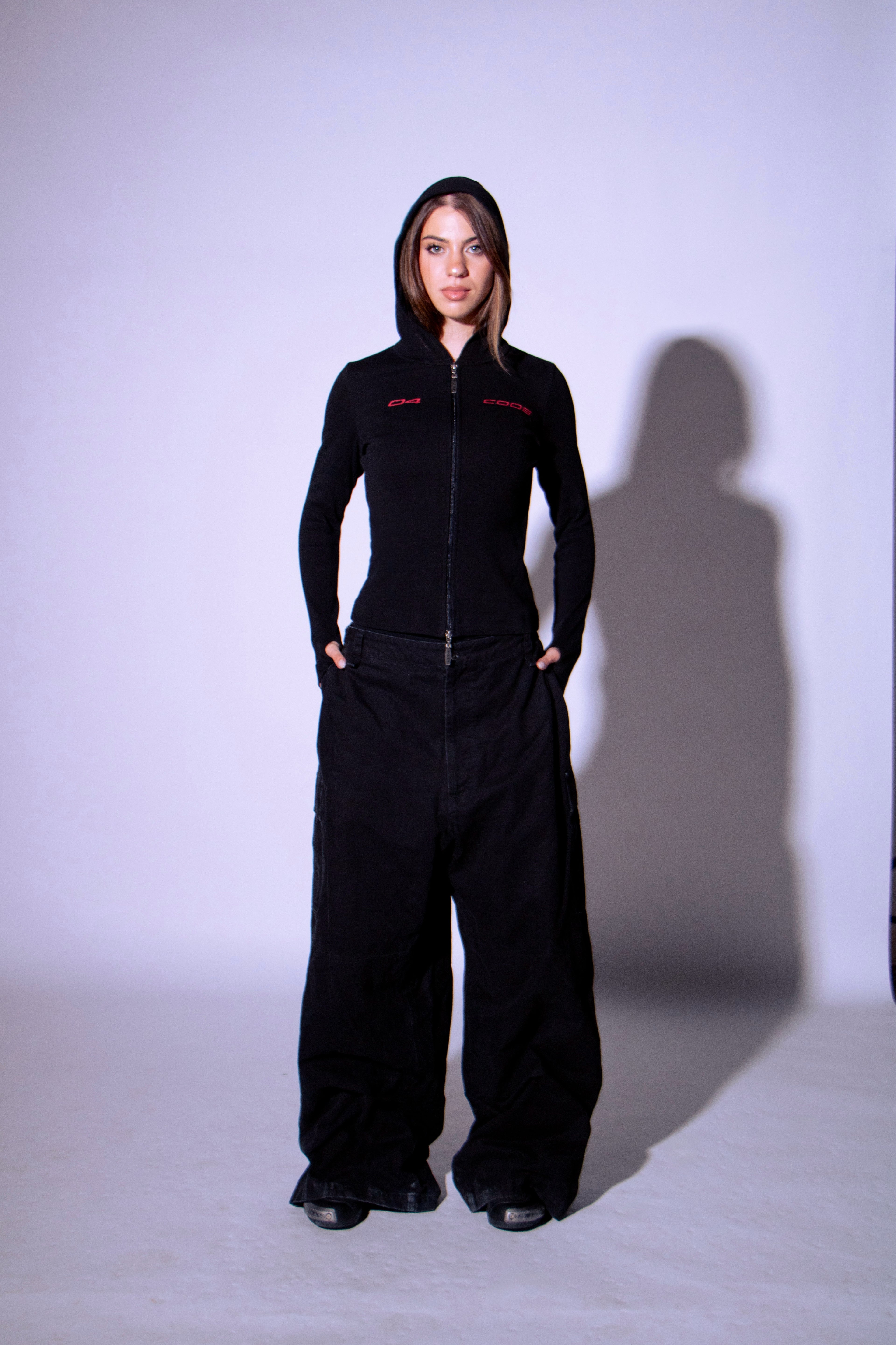 CODE 04 DOUBLE ZIP BLACK / RED