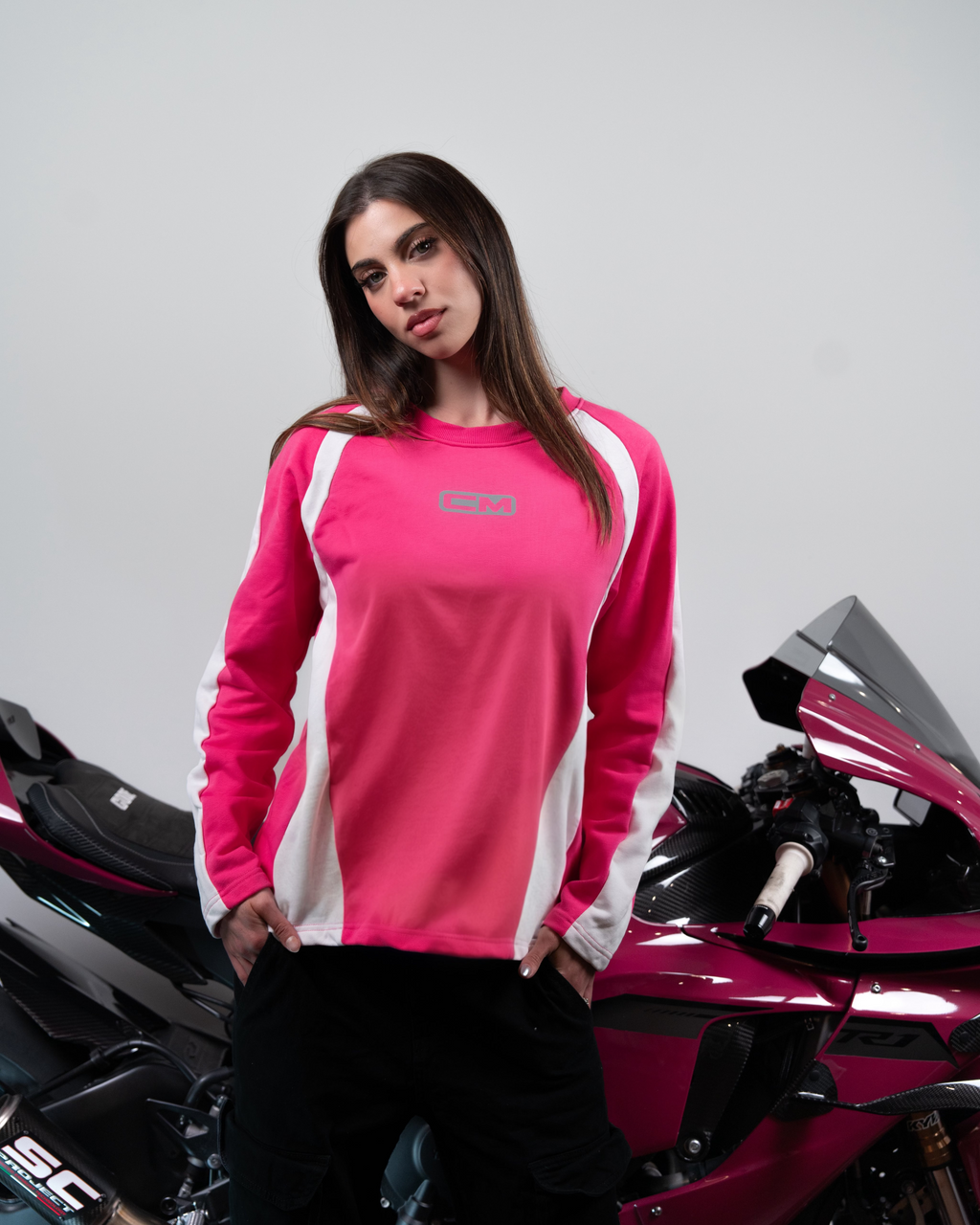 HOT PINK REFLECTIVE COTTON JERSEY