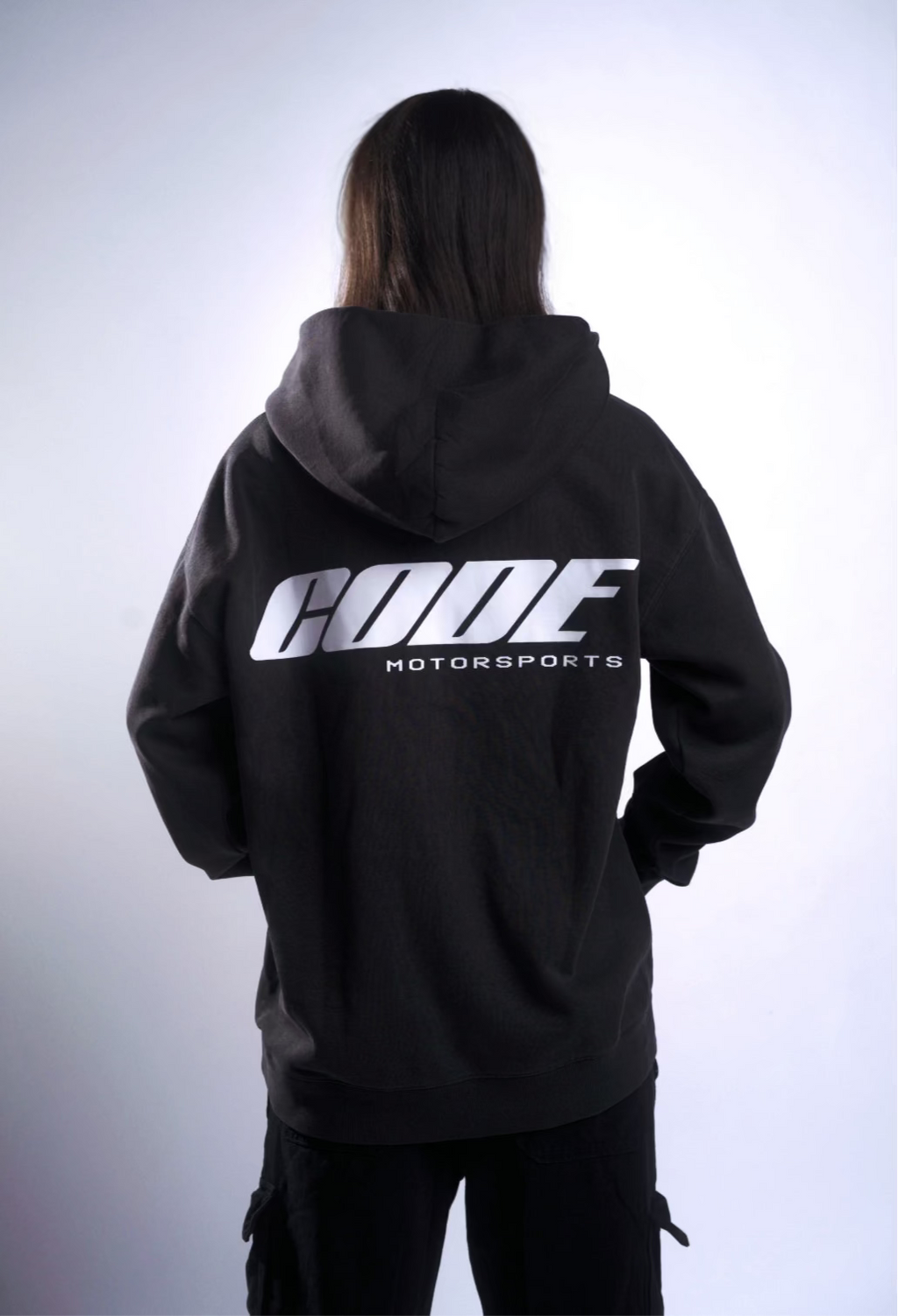 “CODE 01” MID-WEIGHT FULL ZIP HOODIE - FADED BLACK