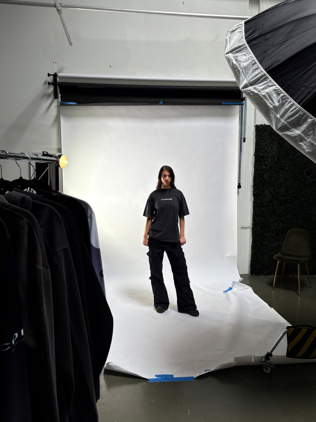 "CODE 01" OVERSIZED T-SHIRT, BLACK REFLECTIVE