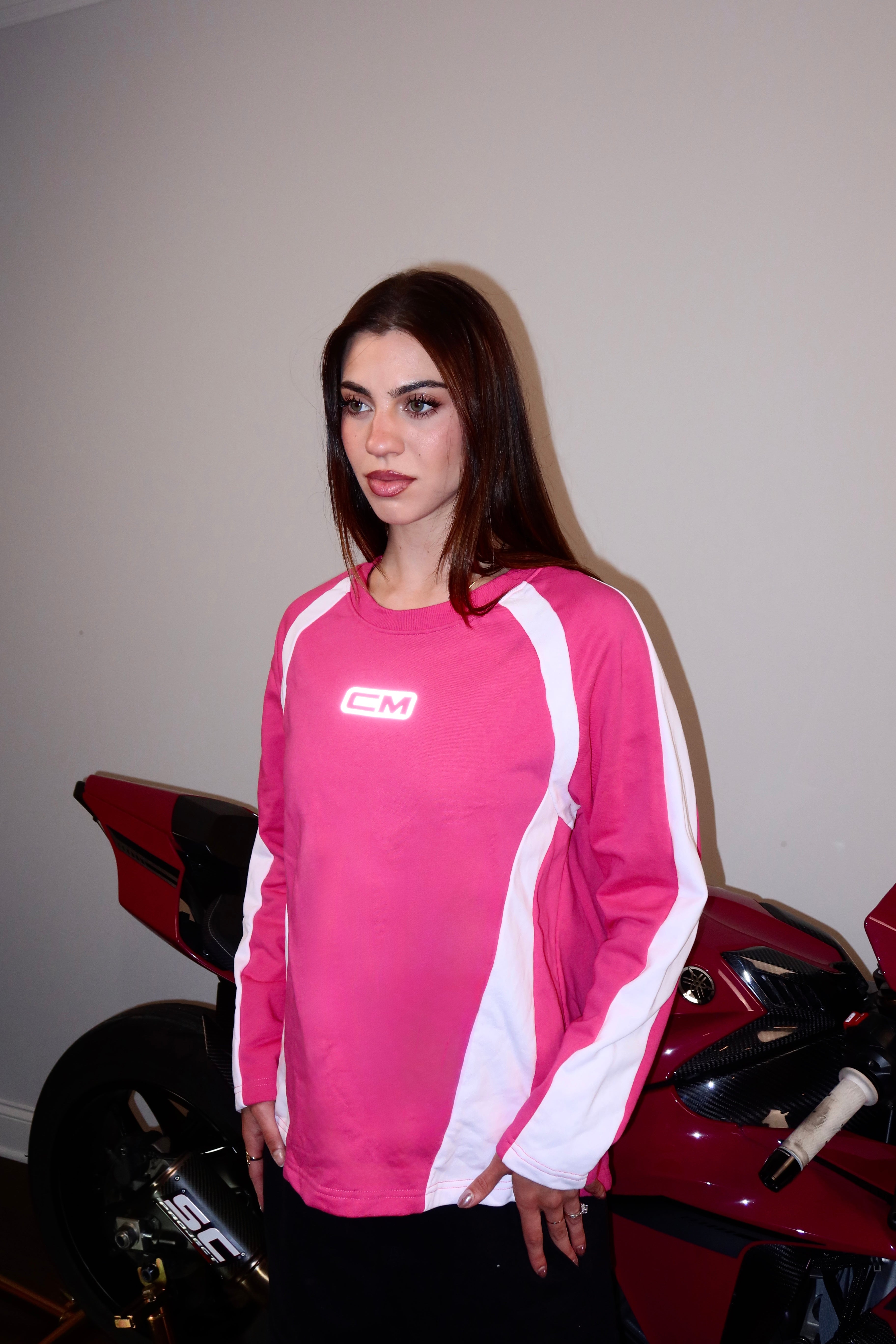 HOT PINK REFLECTIVE COTTON JERSEY