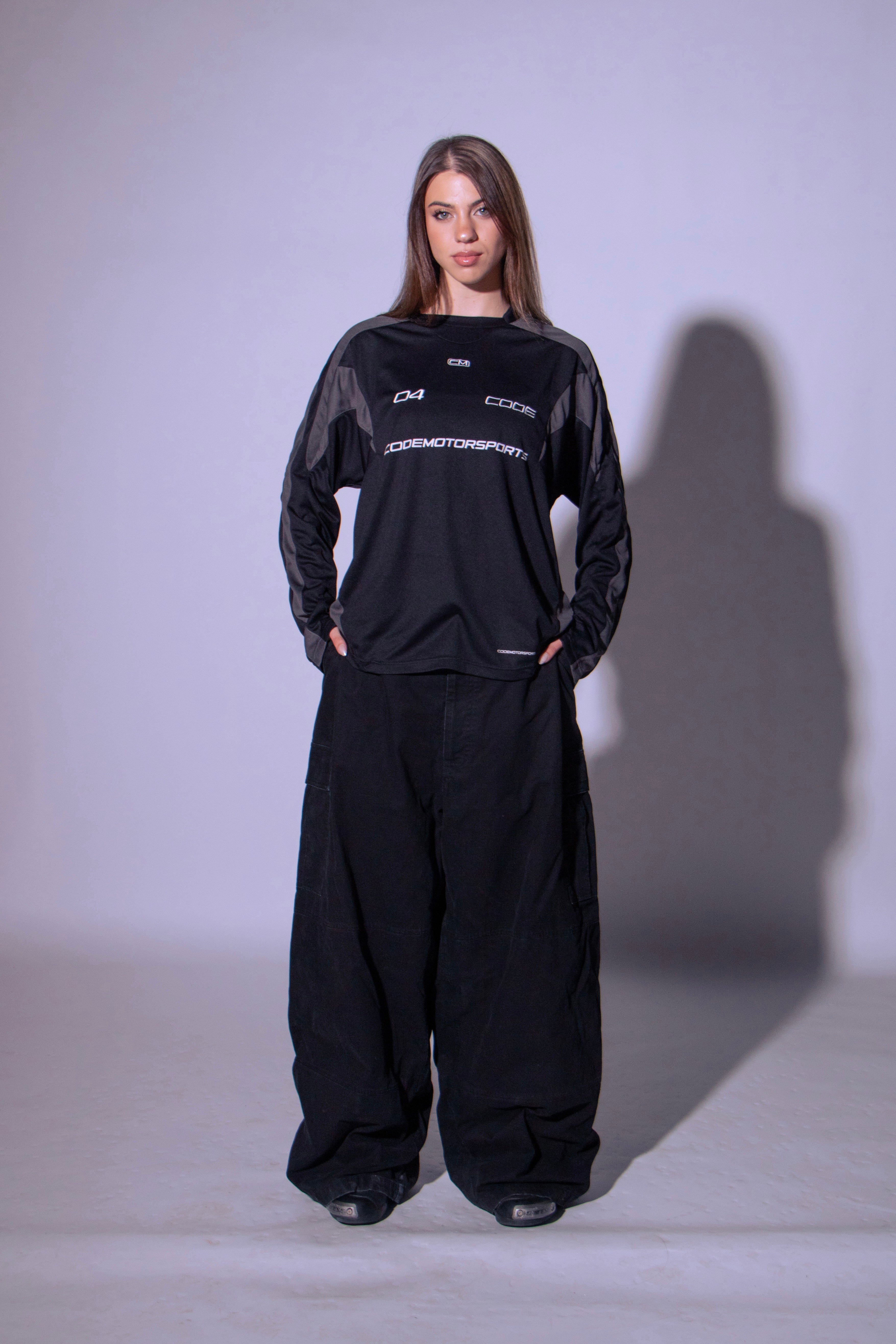 CODE 04 PANELED JERSEY BLACK