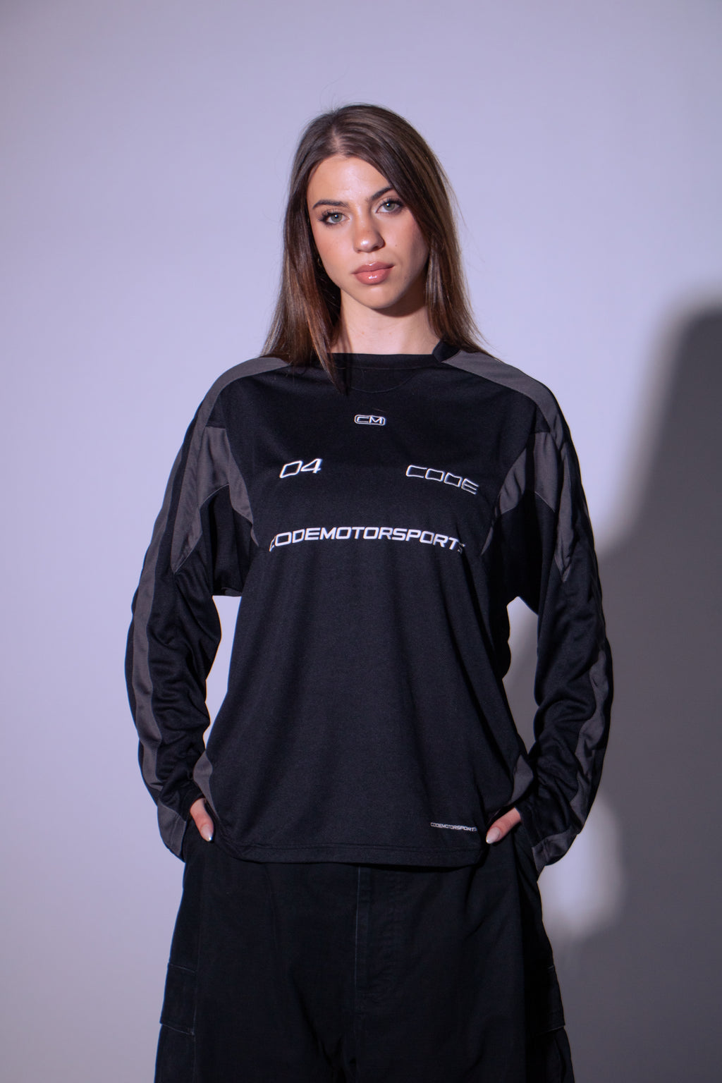 CODE 04 PANELED JERSEY BLACK