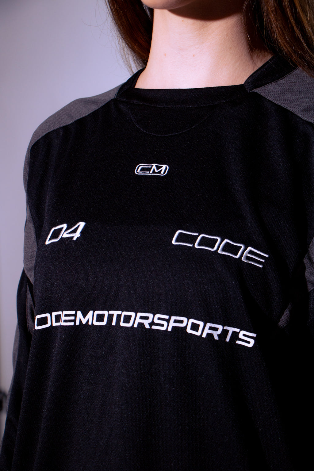 CODE 04 PANELED JERSEY BLACK