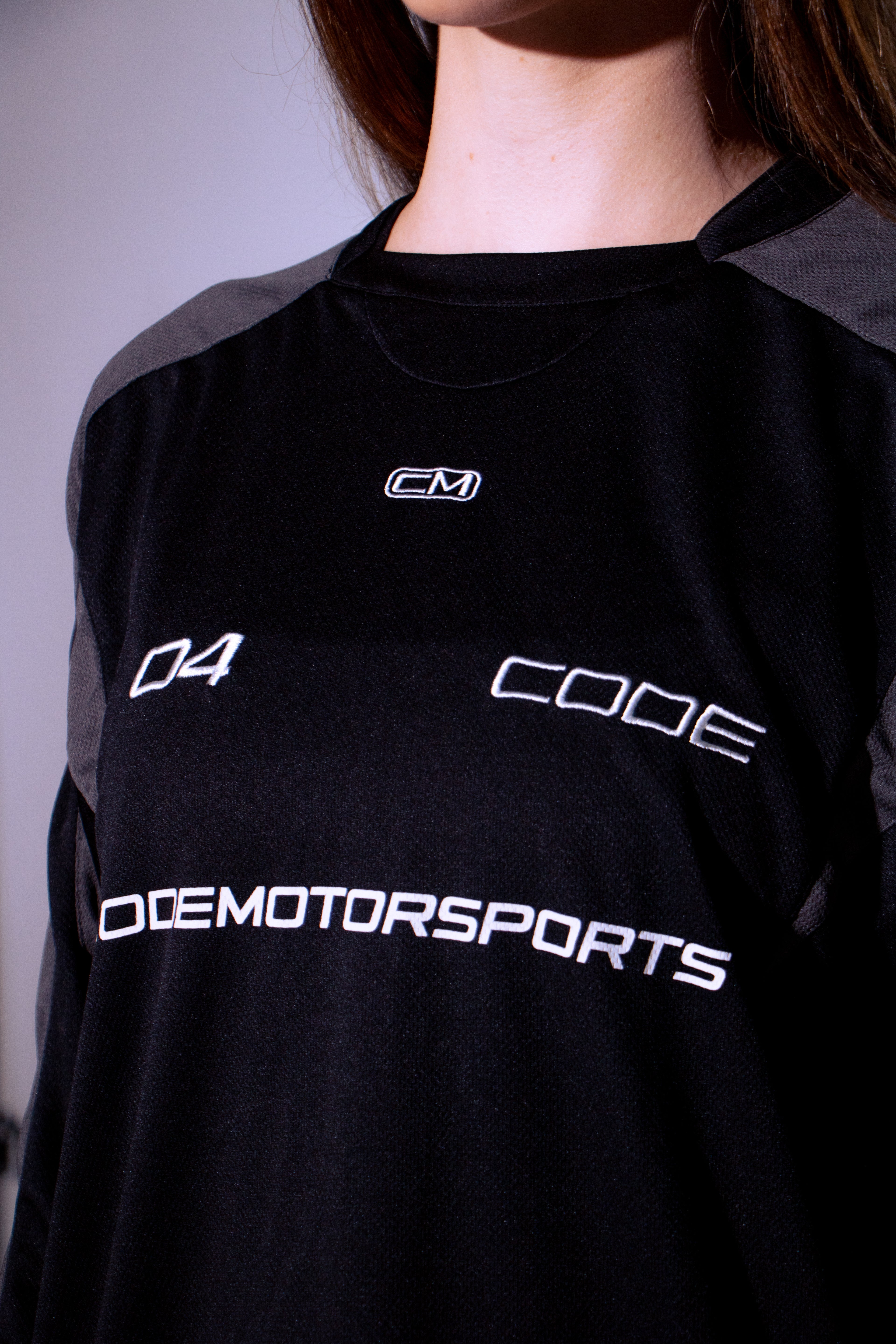CODE 04 PANELED JERSEY BLACK