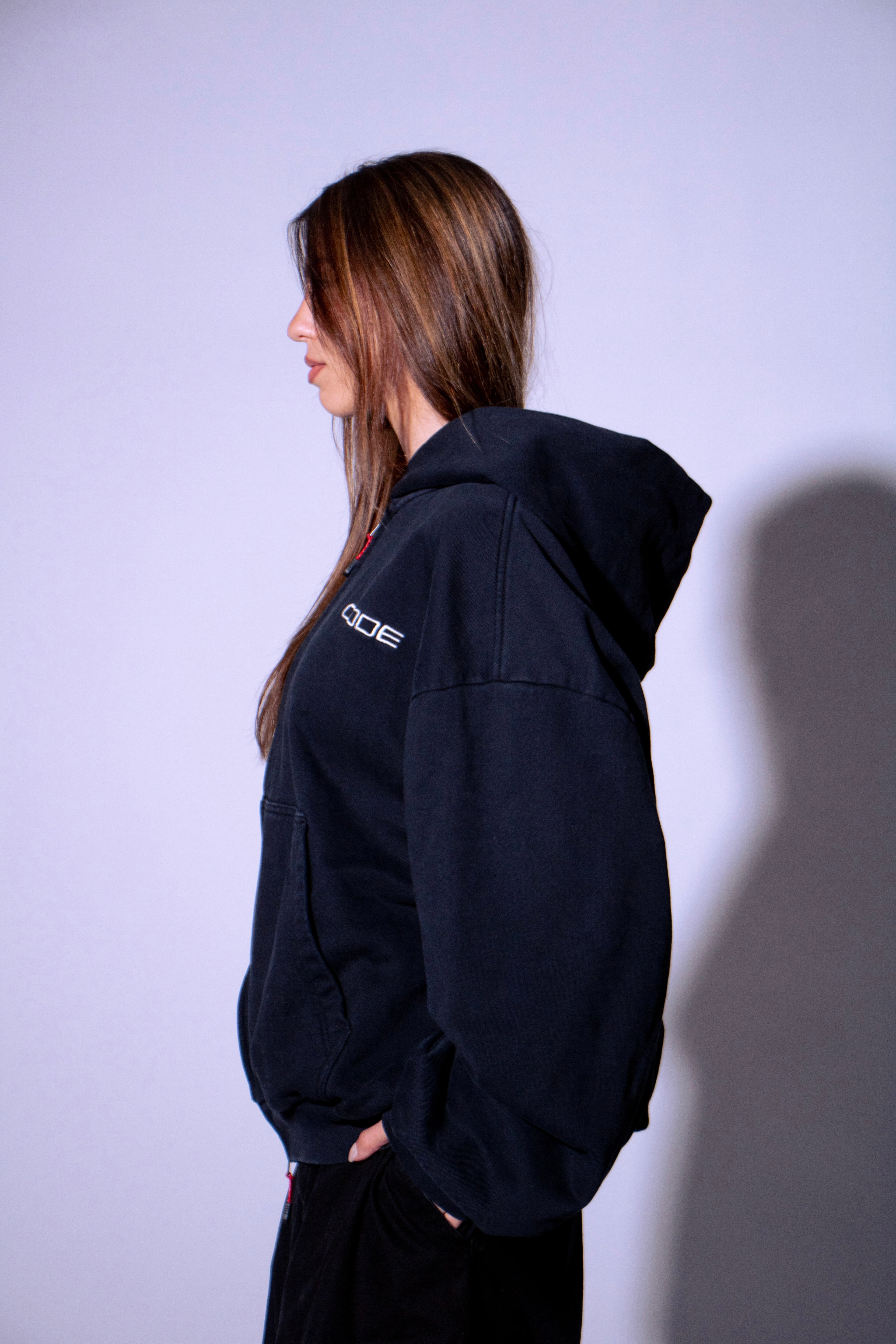 CODE 04 OVERSIZED DOUBLE ZIP HOODIE
