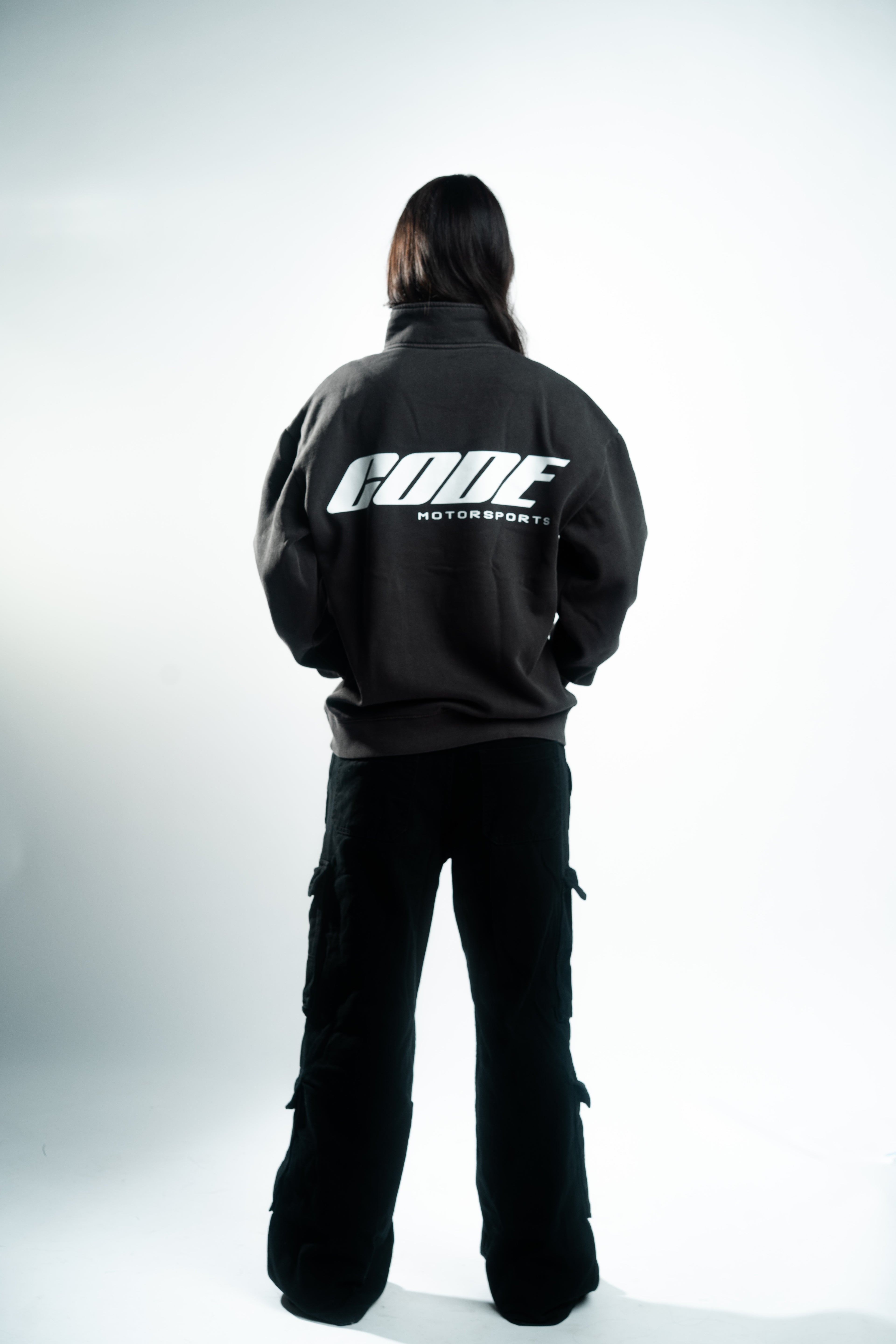 “CODE 01” MID-WEIGHT HALF ZIP - FADED BLACK