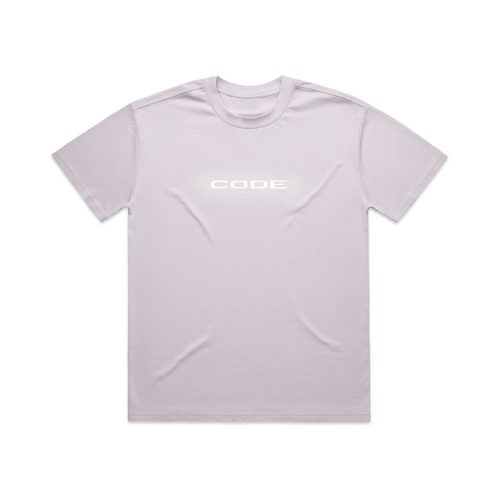 "CODE 01" OVERSIZED T-SHIRT, BABY PINK REFLECTIVE