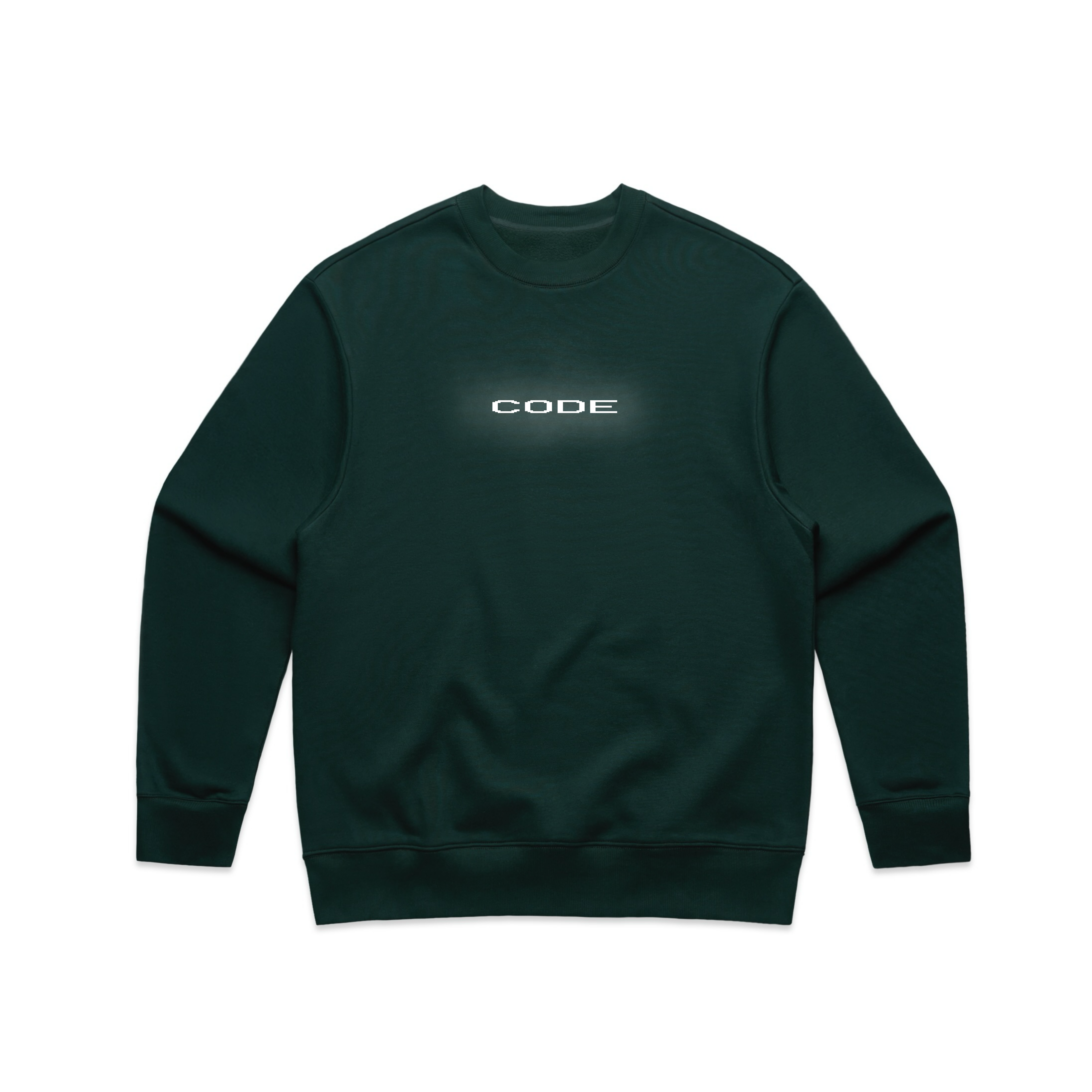 "CODE 01" CREW NECK, FOREST GREEN REFLECTIVE
