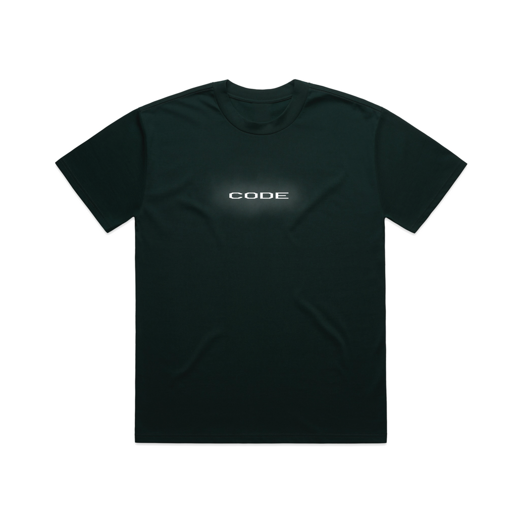 "CODE 01" OVERSIZED T-SHIRT, FOREST GREEN REFLECTIVE
