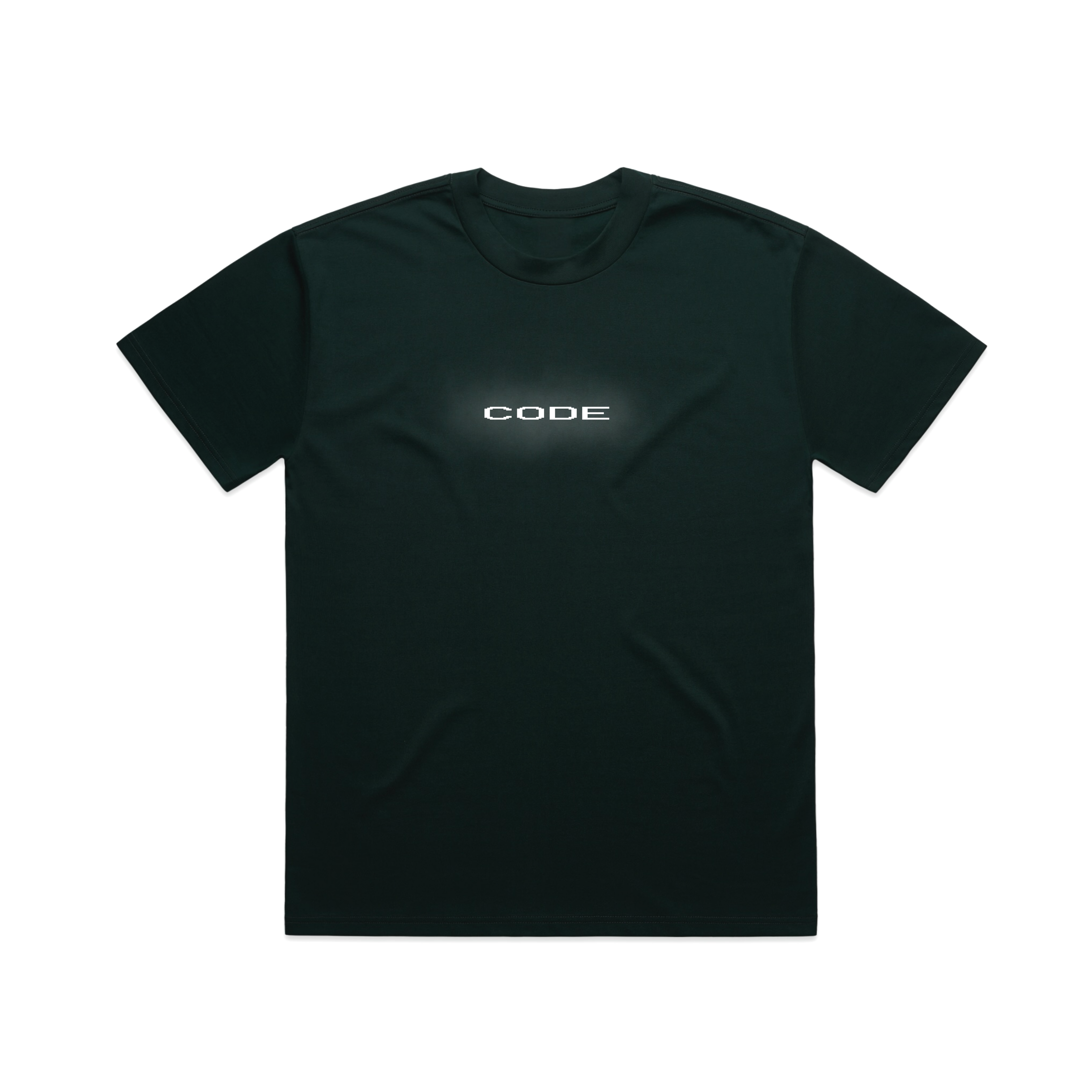 "CODE 01" OVERSIZED T-SHIRT, FOREST GREEN REFLECTIVE