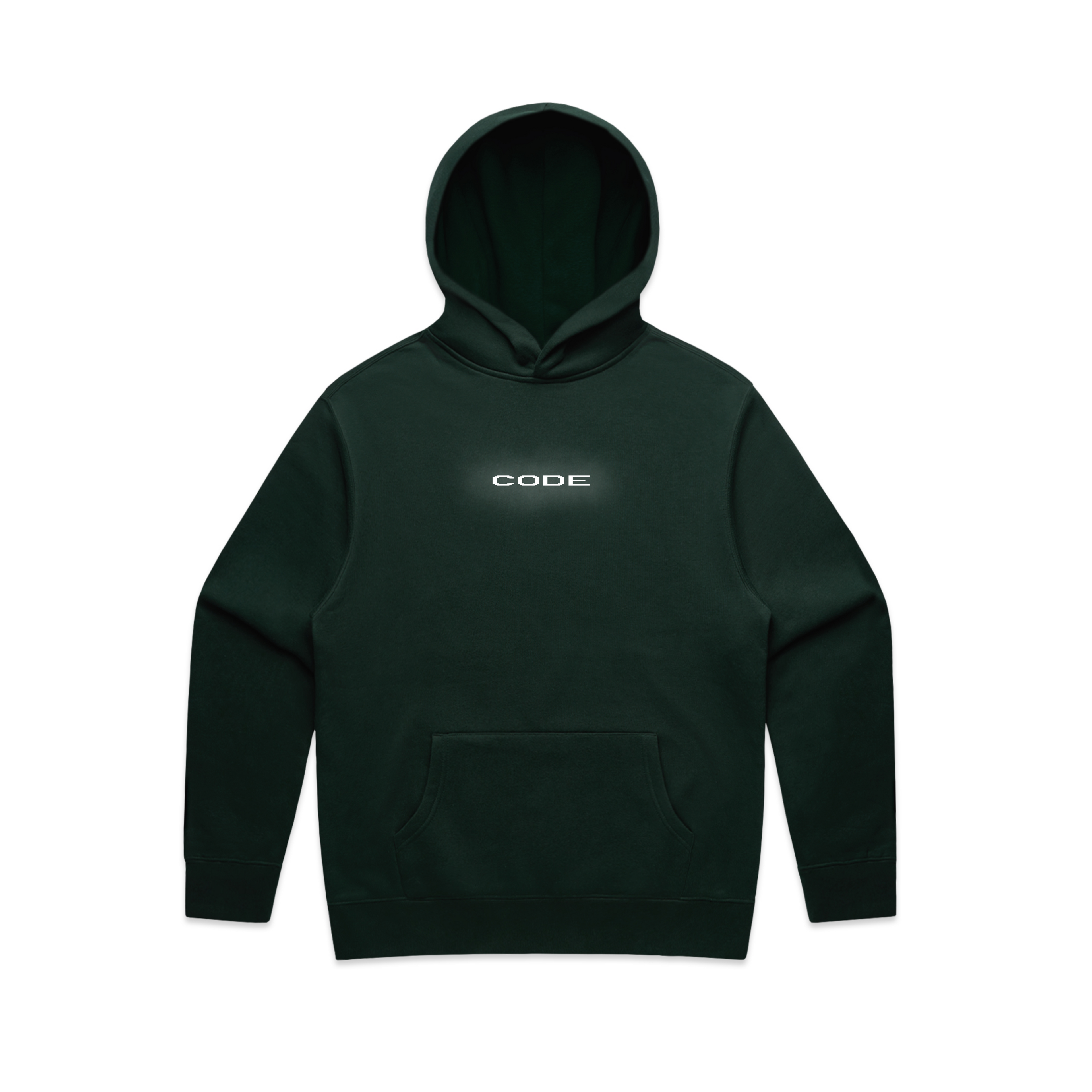 "CODE 01" HOODIE, FOREST GREEN REFLECTIVE