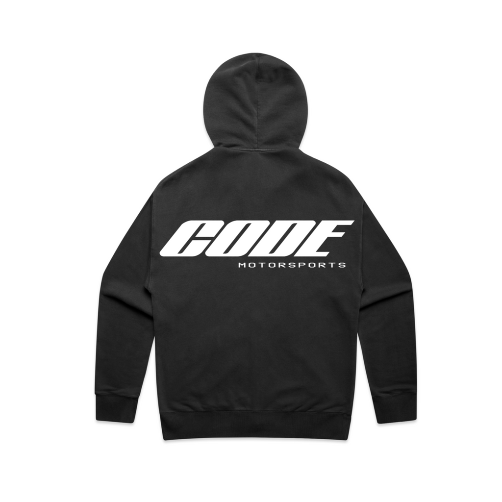 “CODE 01” MID-WEIGHT FULL ZIP HOODIE - FADED BLACK