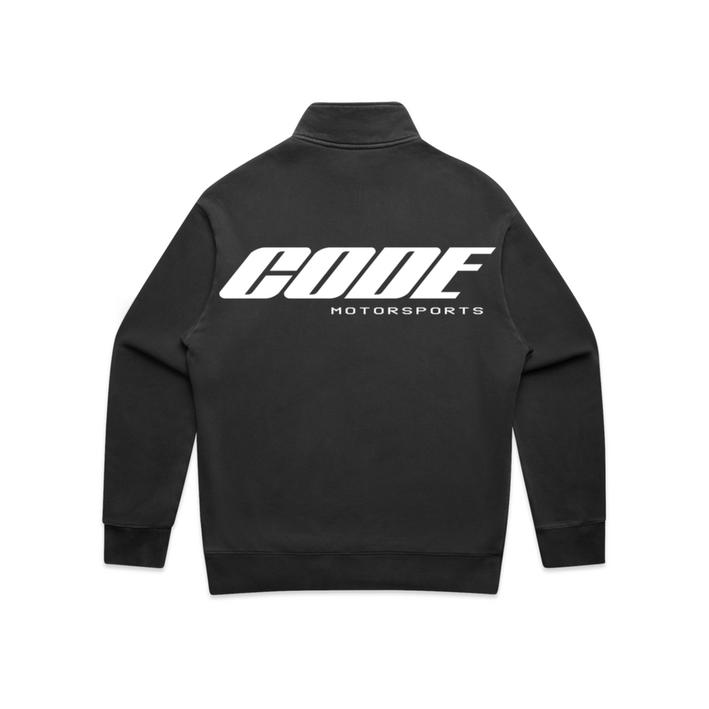 “CODE 01” MID-WEIGHT HALF ZIP - FADED BLACK