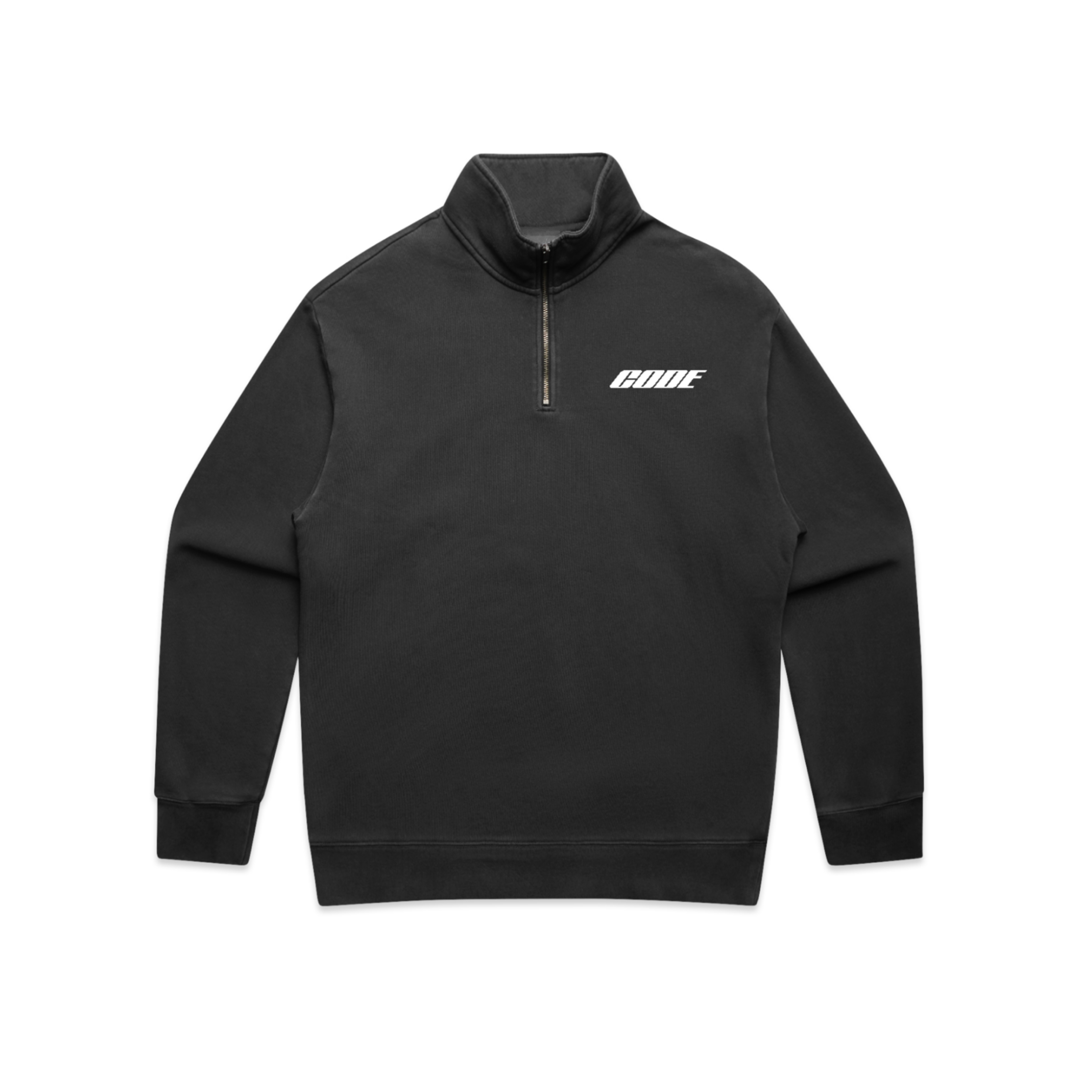 “CODE 01” MID-WEIGHT HALF ZIP - FADED BLACK