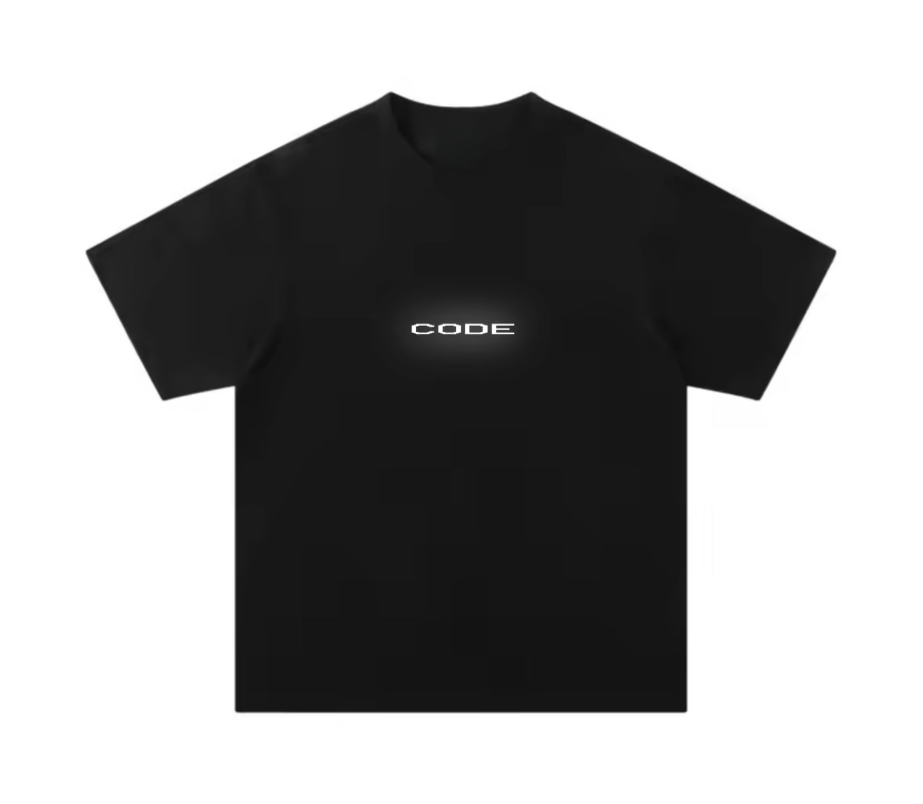 "CODE 01" OVERSIZED T-SHIRT, BLACK REFLECTIVE